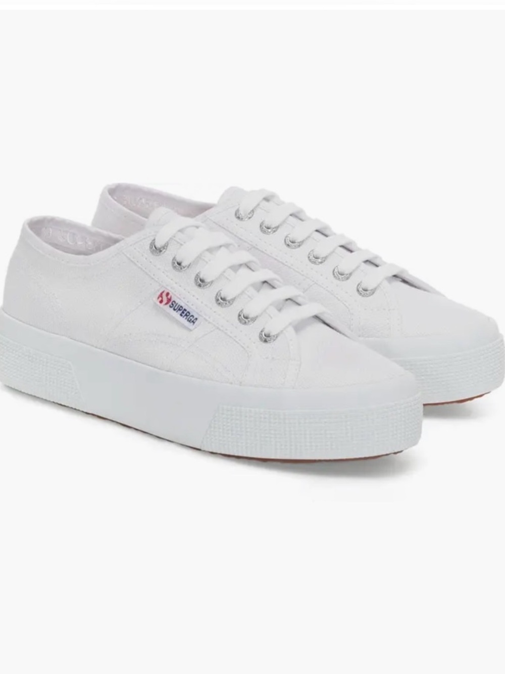 Superga 2740 Platform White Low-Top Canvas Sneakers Size 38/7.5